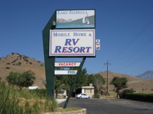 Lake Isabella RV Resorts’ signboard